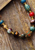 Boho Necklace, Choker Necklace, Blue & Gold Ethnic Elegant